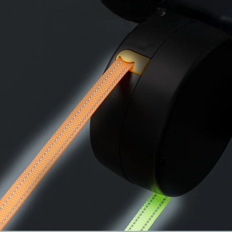 Dual Retractable Dog Leash with LED & 360° Tangle-Free Swivel