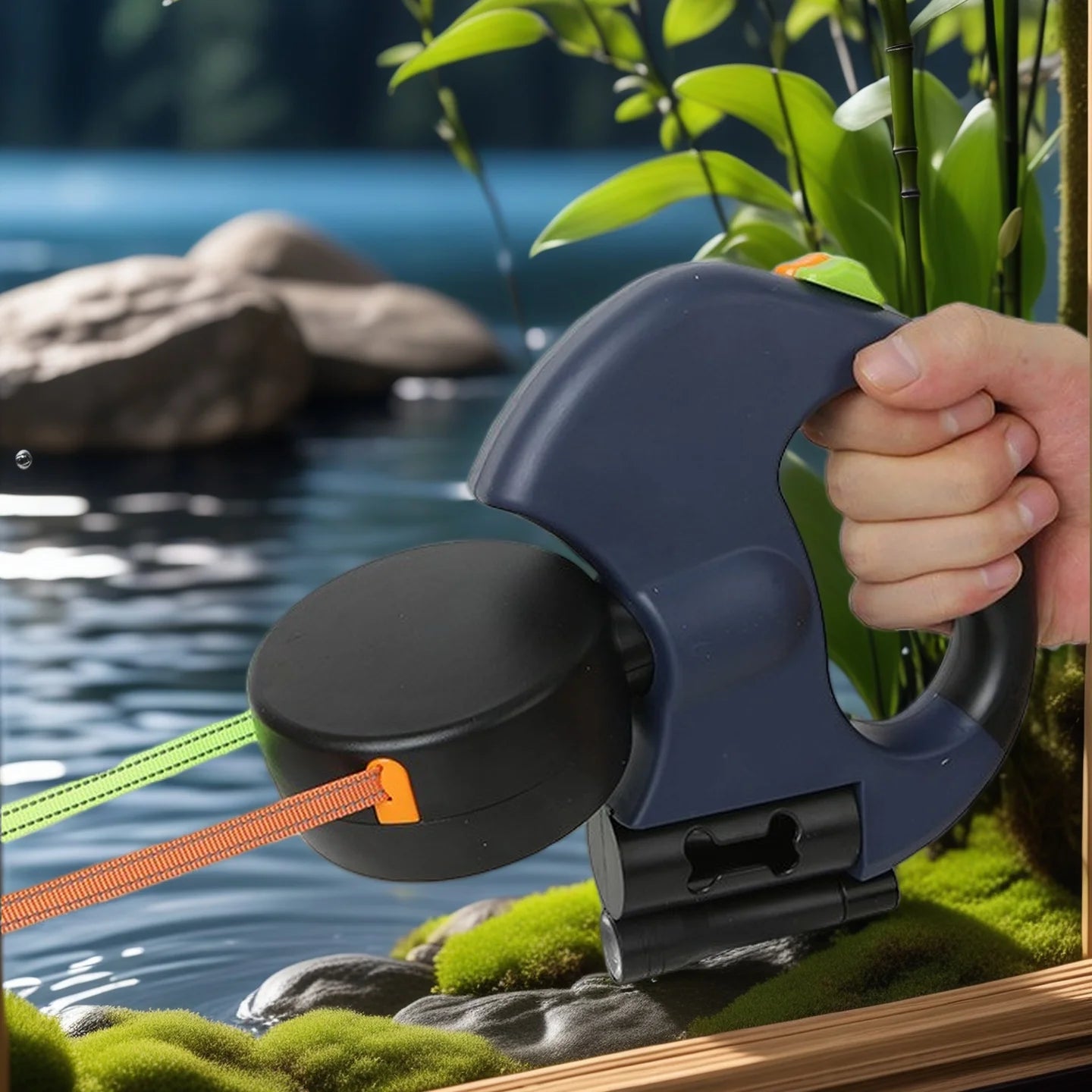 Dual Retractable Dog Leash with LED & 360° Tangle-Free Swivel